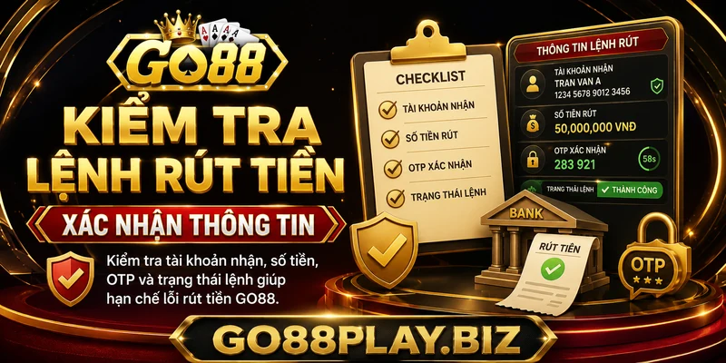 Kiểm tra lệnh rút tiền GO88